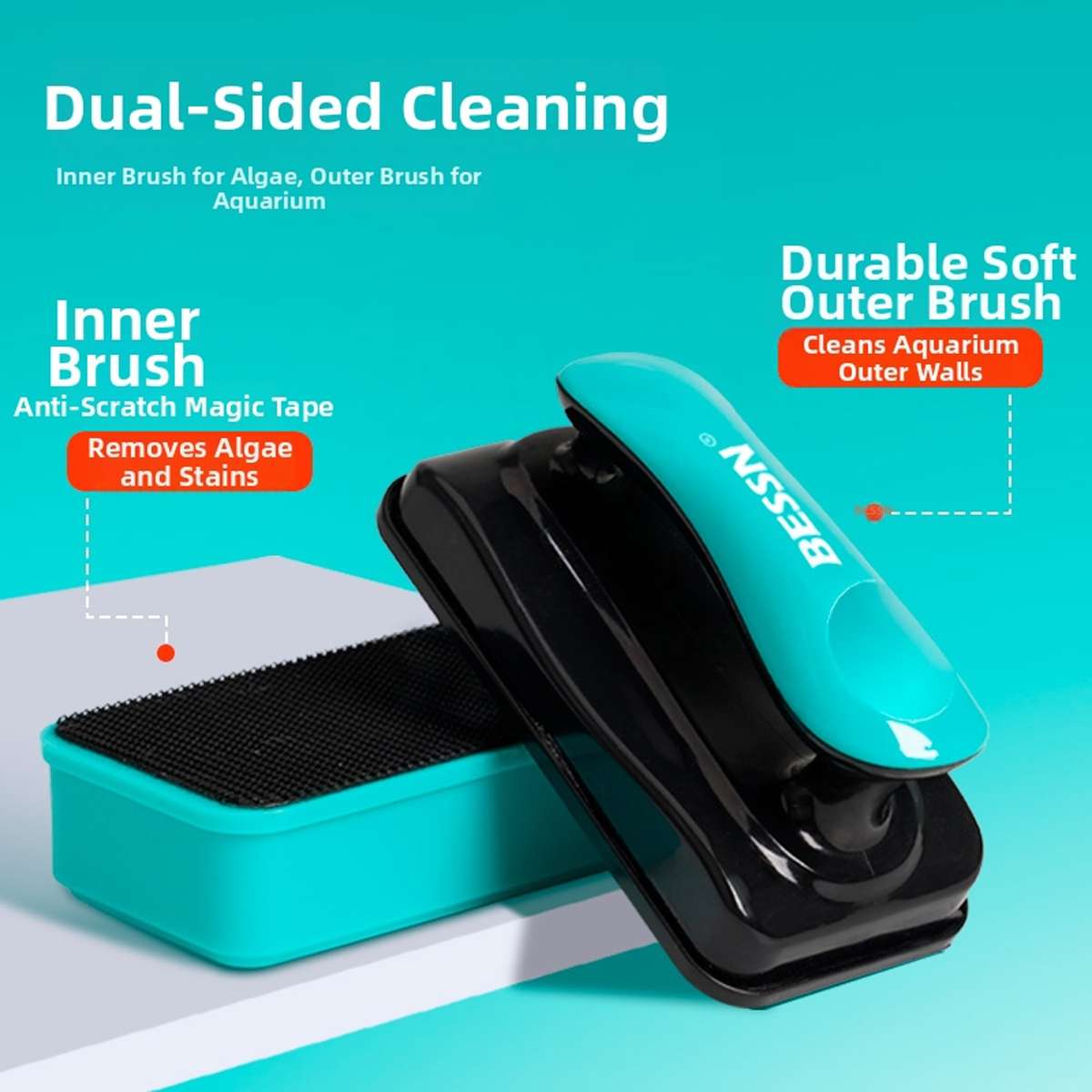 Magnetic Aquarium Cleaner Small - Strong Glass Algae Brush