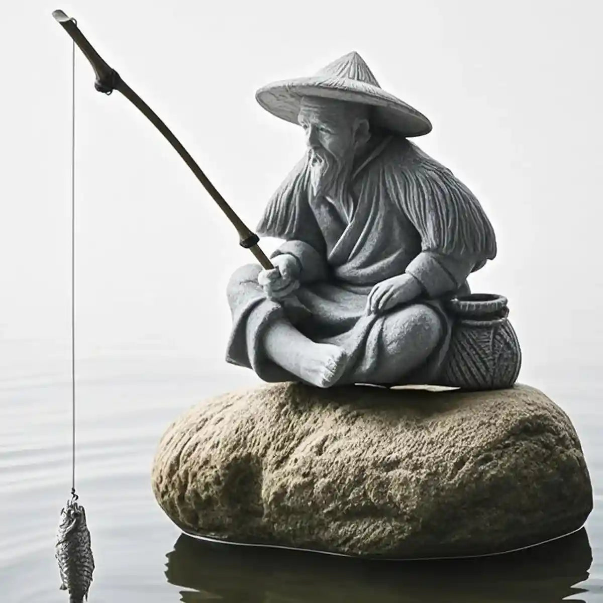 Fishing Man Ornament Aquarium & Landscape Decor