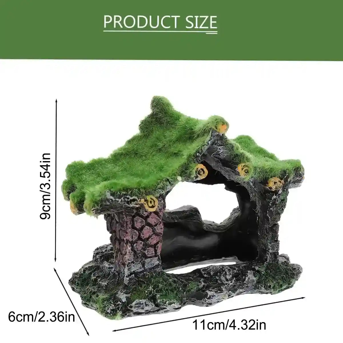 Flocking Aquarium Cave Decoration Fish Tank Hideout Ornament