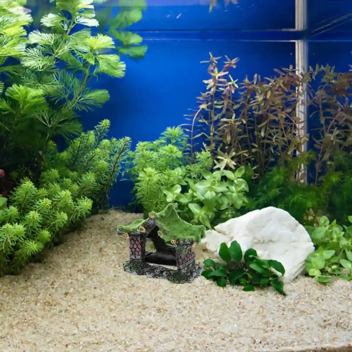 Flocking Aquarium Cave Decoration Fish Tank Hideout Ornament