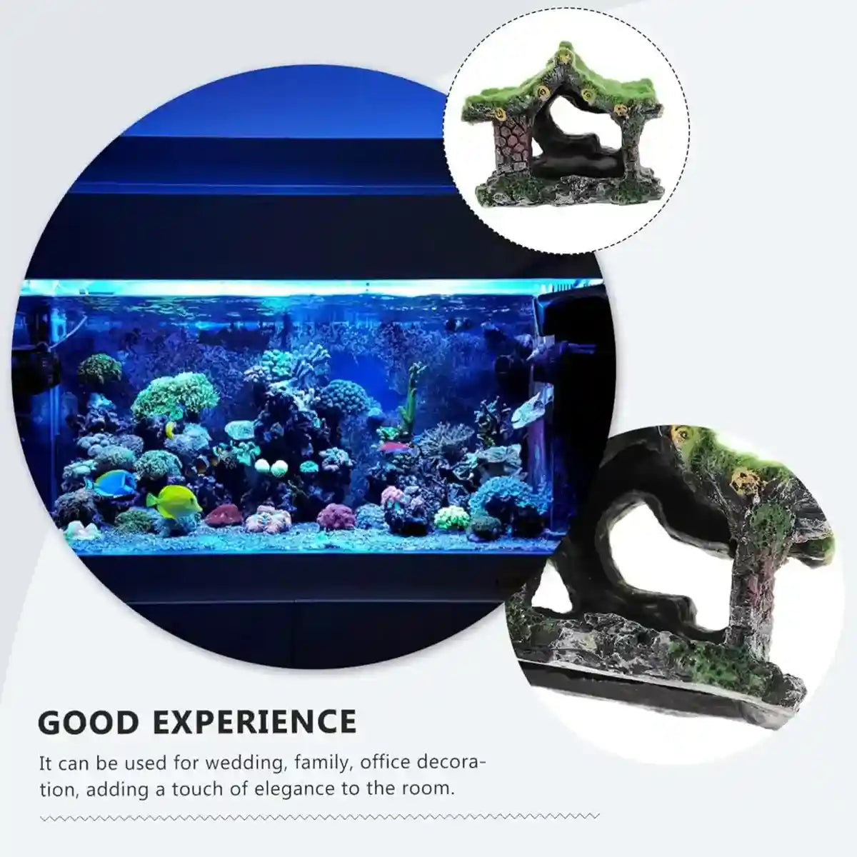 Flocking Aquarium Cave Decoration Fish Tank Hideout Ornament