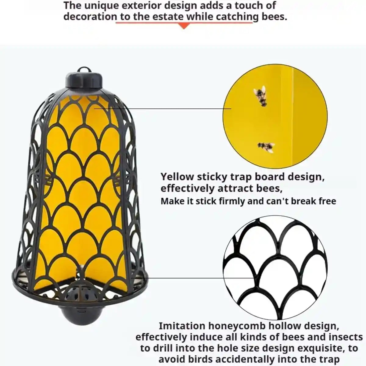 Outdoor Fruit Fly & Bee Traps Set of 2 Bell-Type Insect Traps