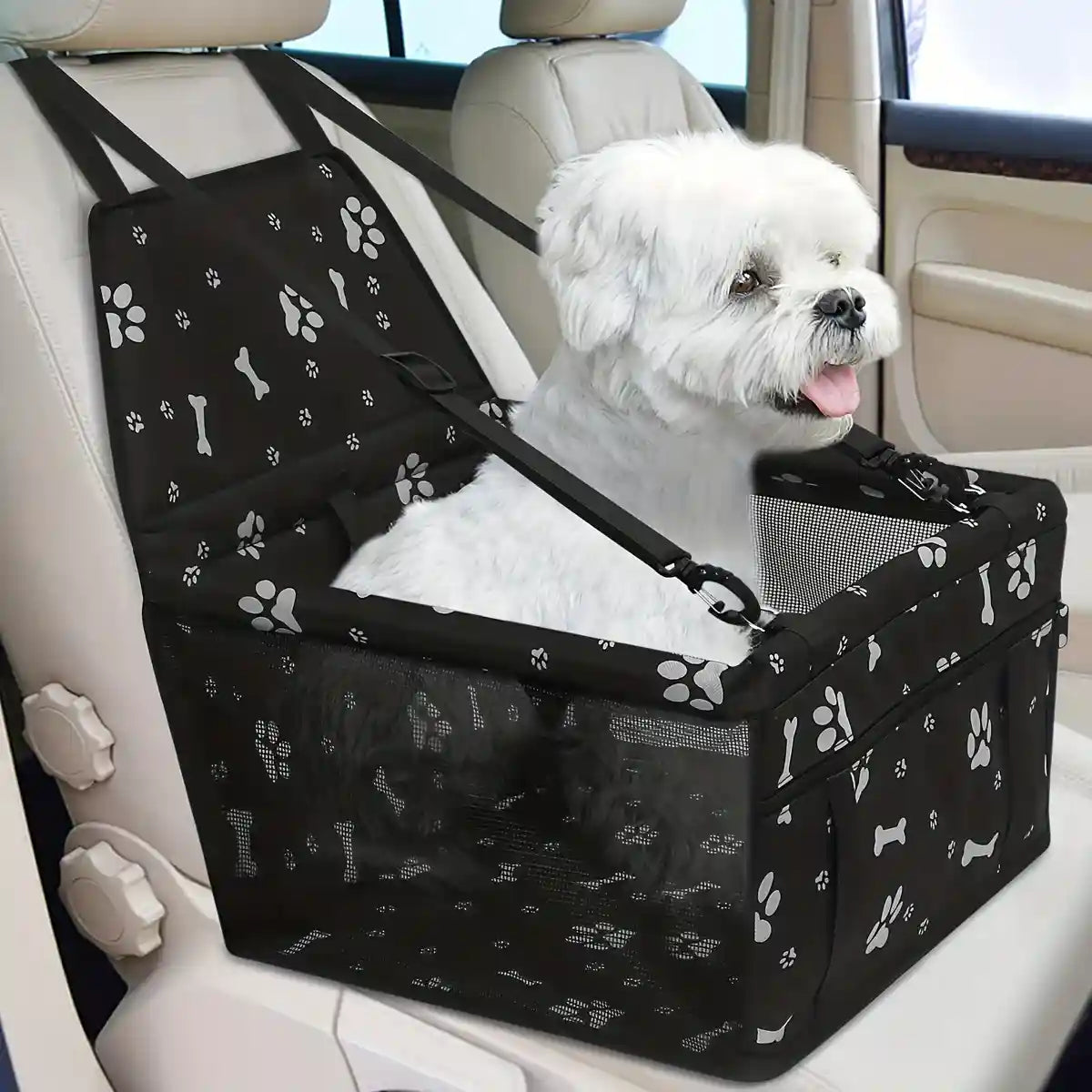 Foldable Dog Car Booster Seat for Travel Portable Pet Carrier for Cars