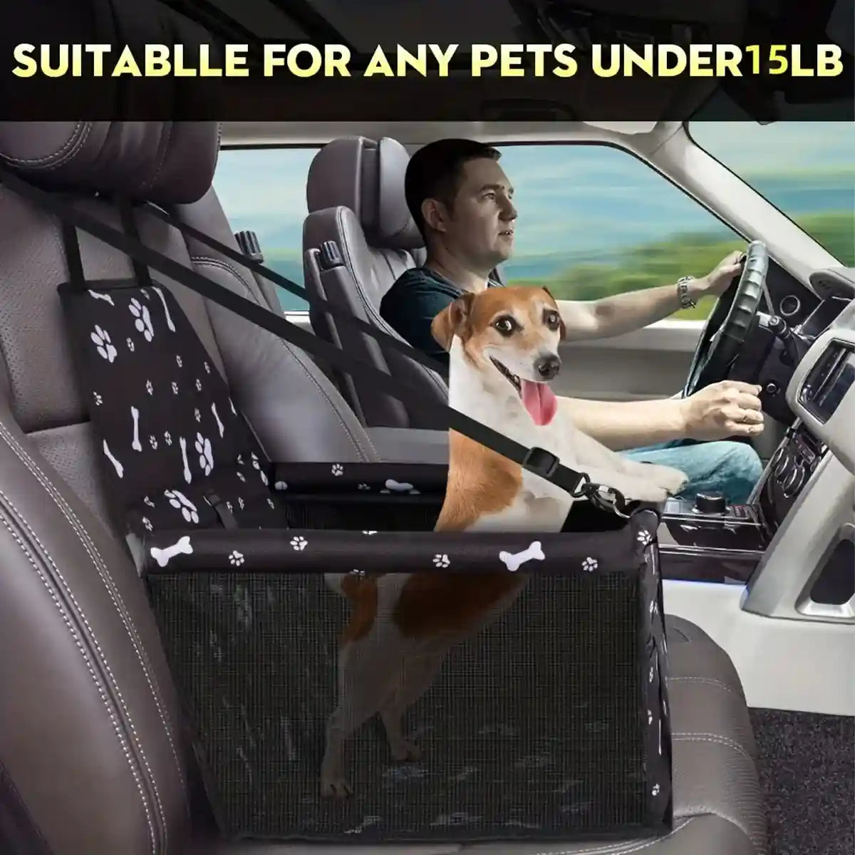 Foldable Dog Car Booster Seat for Travel Portable Pet Carrier for Cars