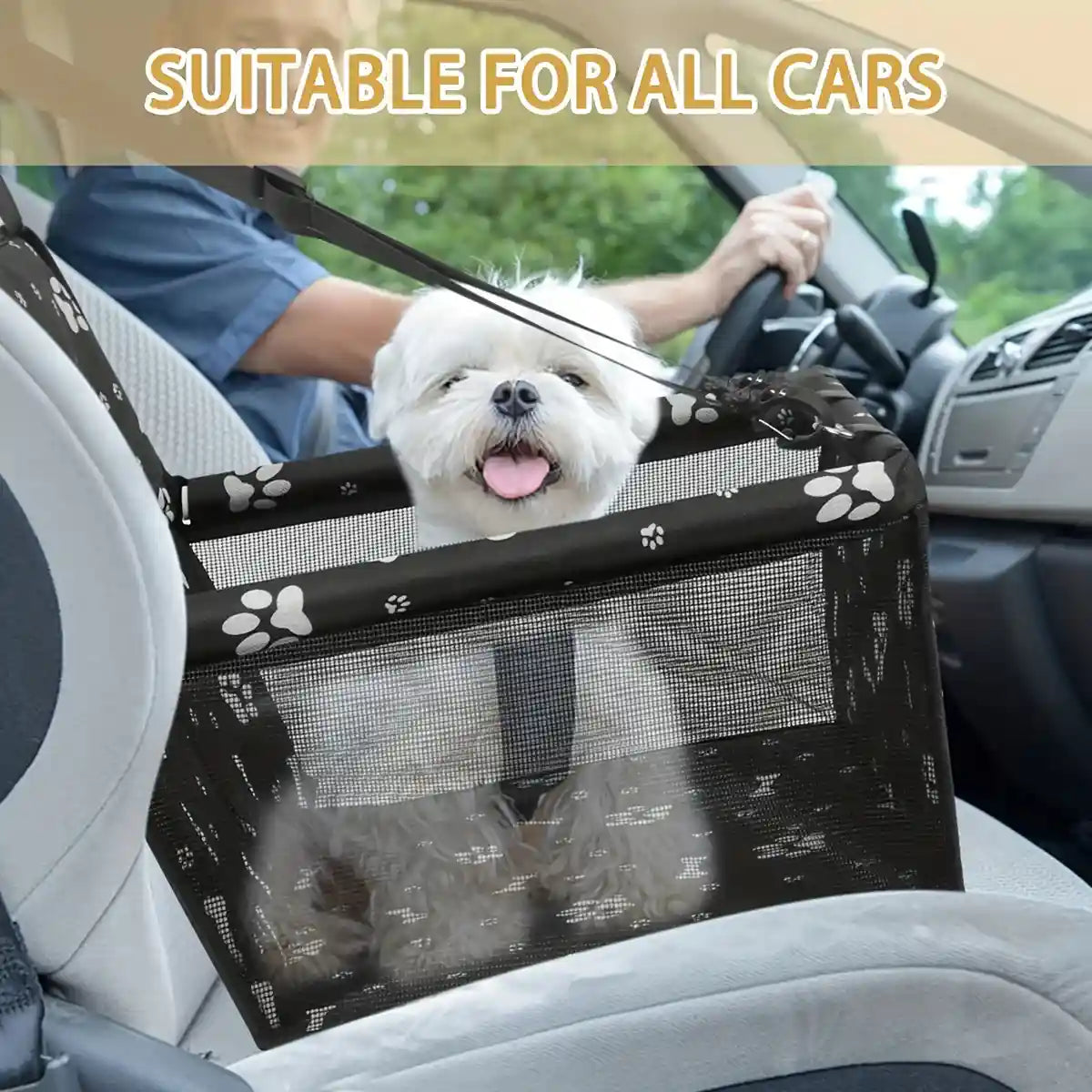 Foldable Dog Car Booster Seat for Travel Portable Pet Carrier for Cars