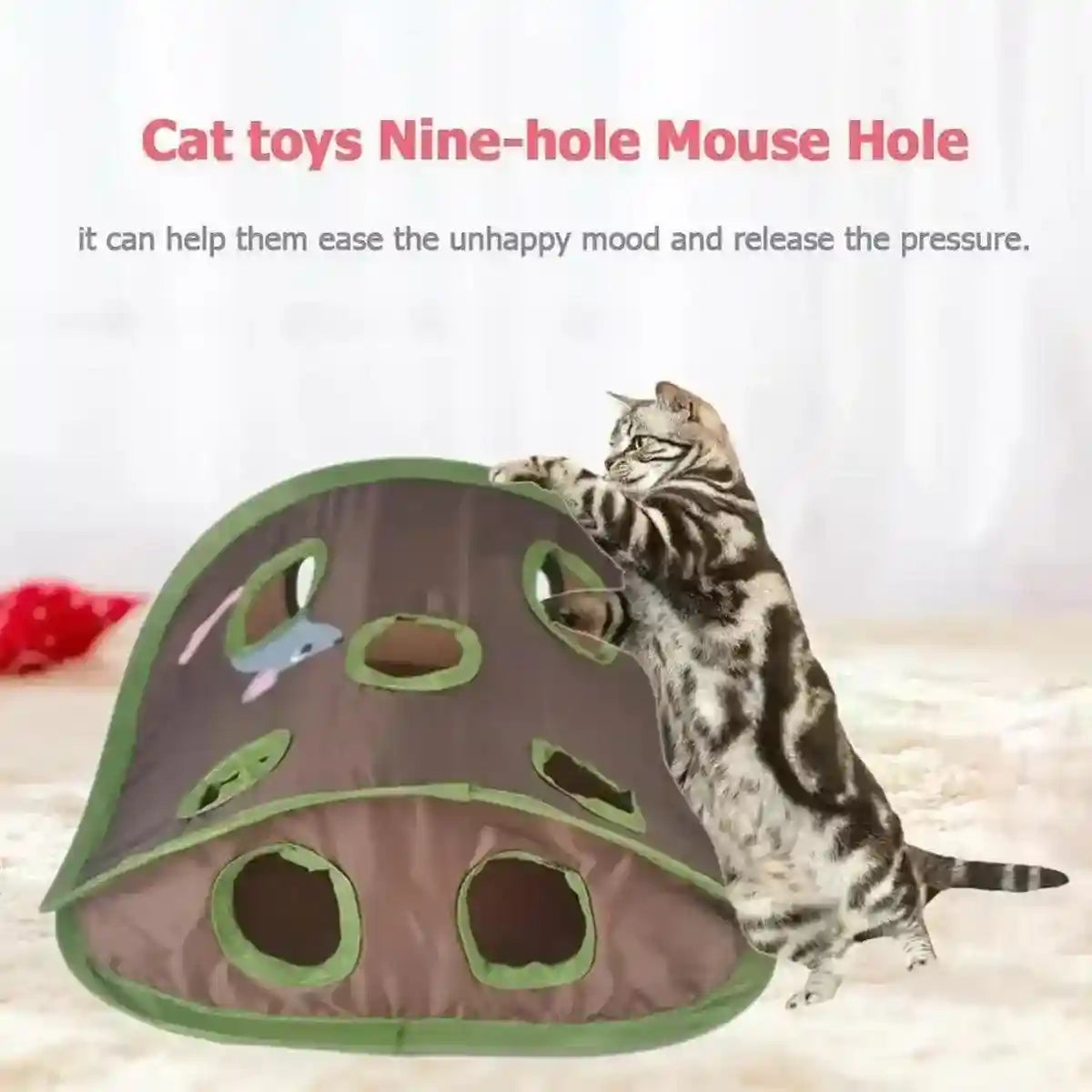 Foldable Mouse Hole Cat Toy Interactive Play Toy for Cats