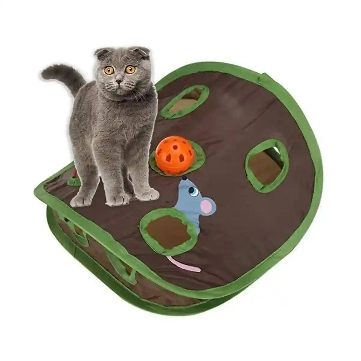 Foldable Mouse Hole Cat Toy Interactive Play Toy for Cats