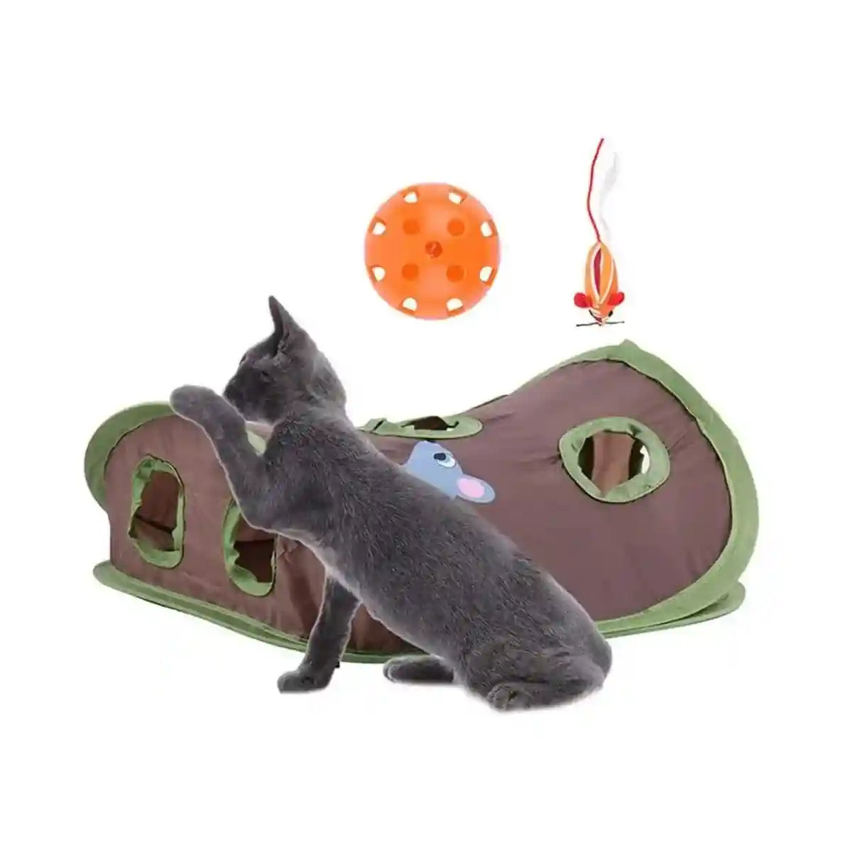 Foldable Mouse Hole Cat Toy Interactive Play Toy for Cats