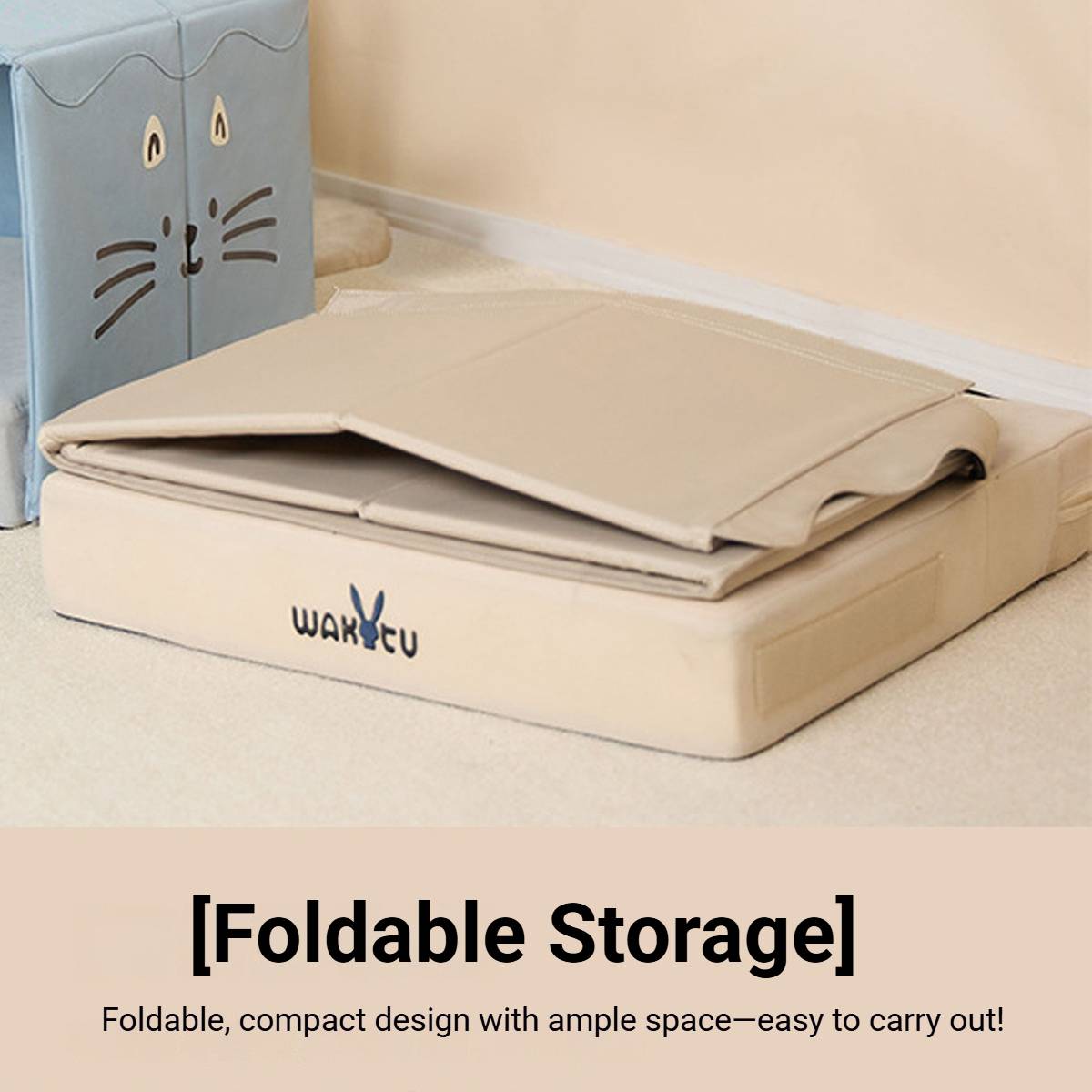 Wakytu Foldable Cat House Bed With Cushion