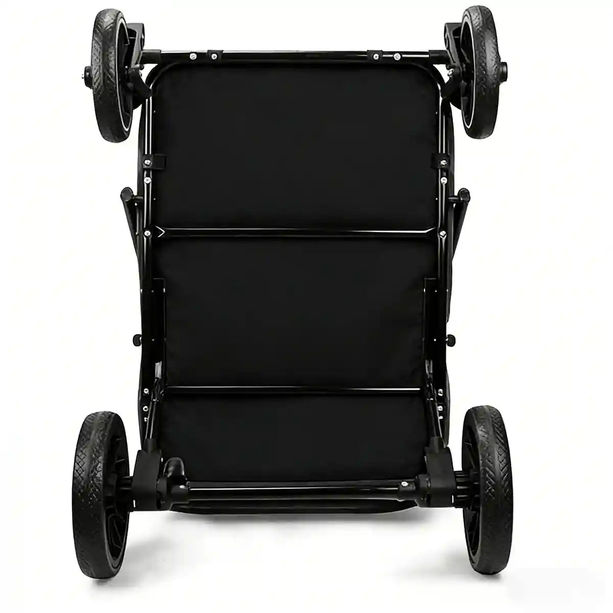Foldable Pet Stroller with Ventilated Mesh and One-Click Folding