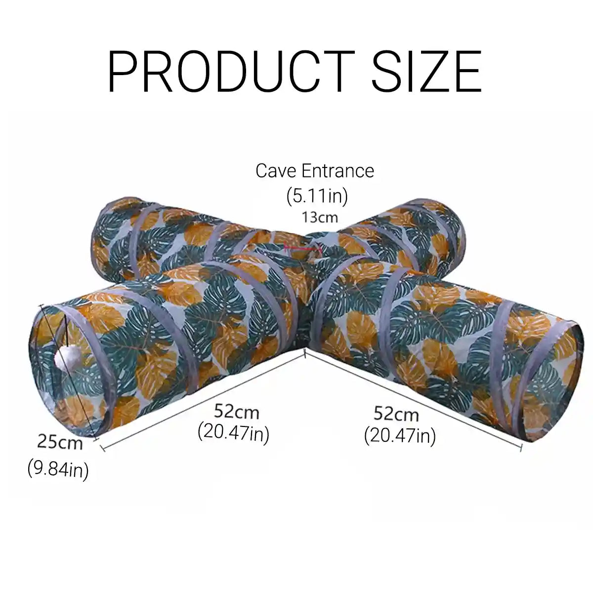 Foldable Cat Tunnel Toy with 4-Way Design for Indoor Play