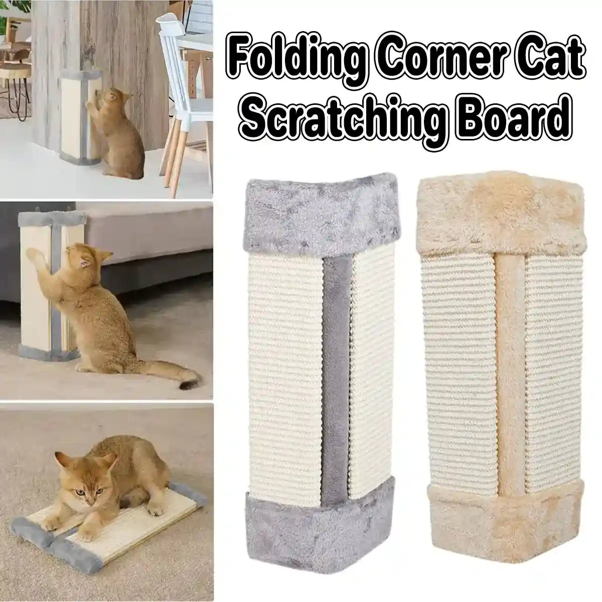Foldable Wall Protector with Cat Scratching Board for Corners and Floors
