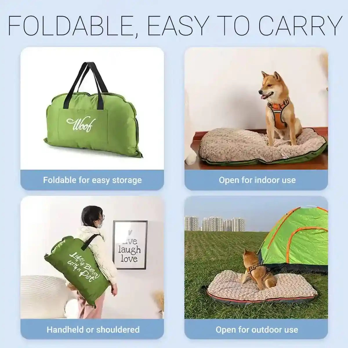 Travel-Friendly Pet Bed – Foldable and Durable Waterproof Dog Mat