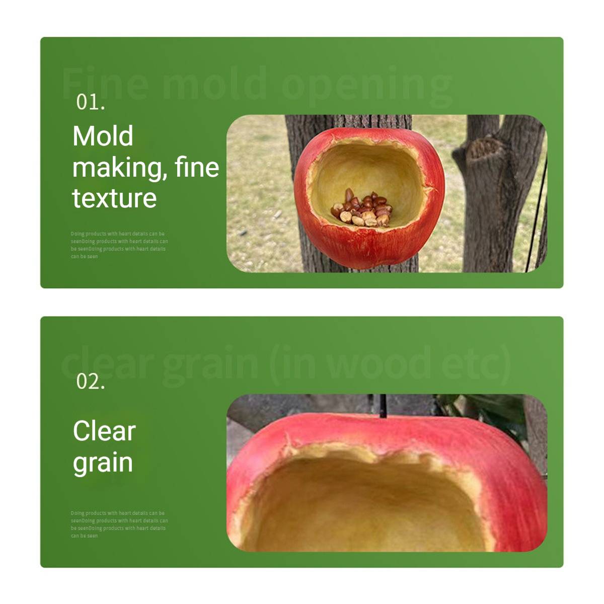 Apple Shaped Hanging Bird Feeder Resin Garden Bird Feeder