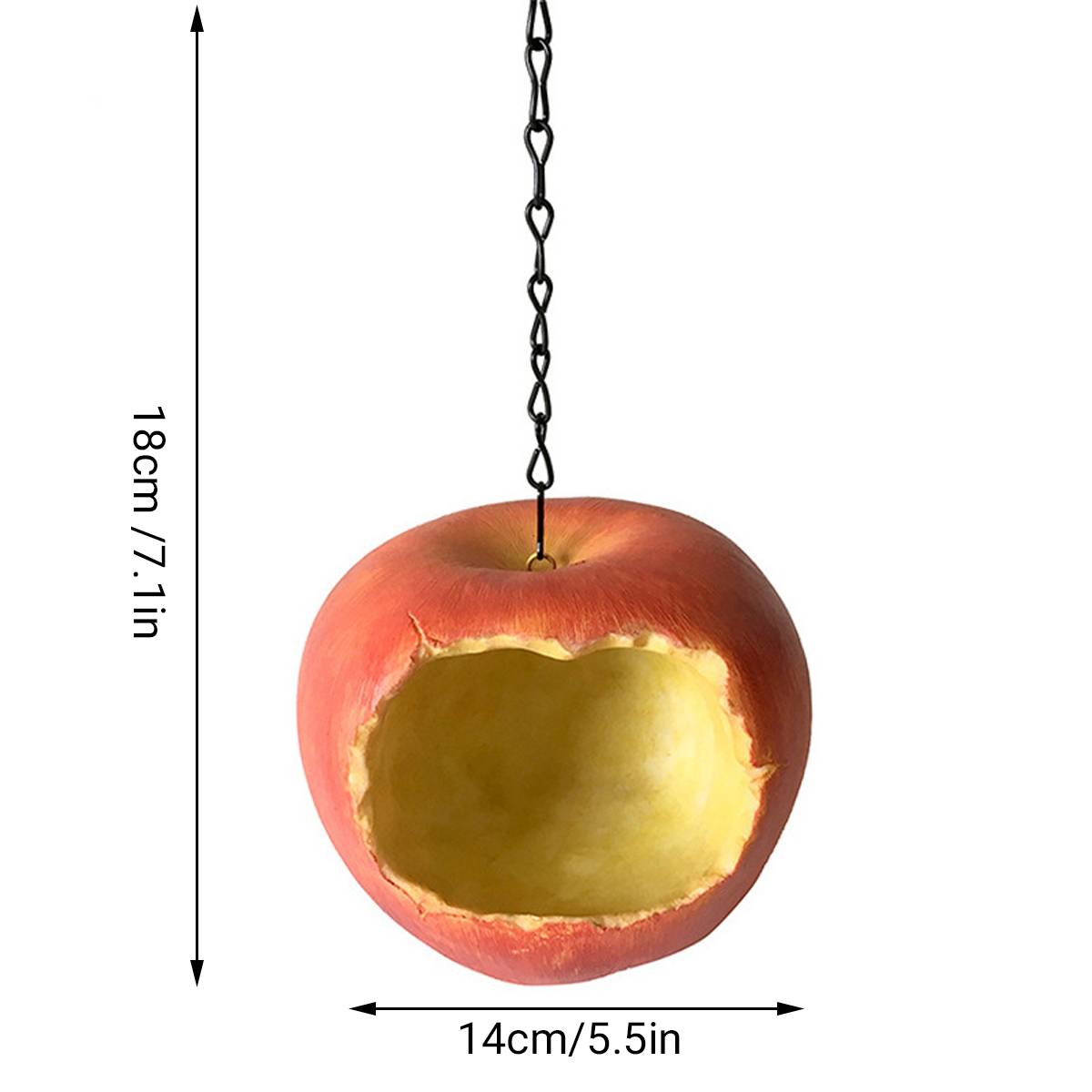 Apple Shaped Hanging Bird Feeder Resin Garden Bird Feeder