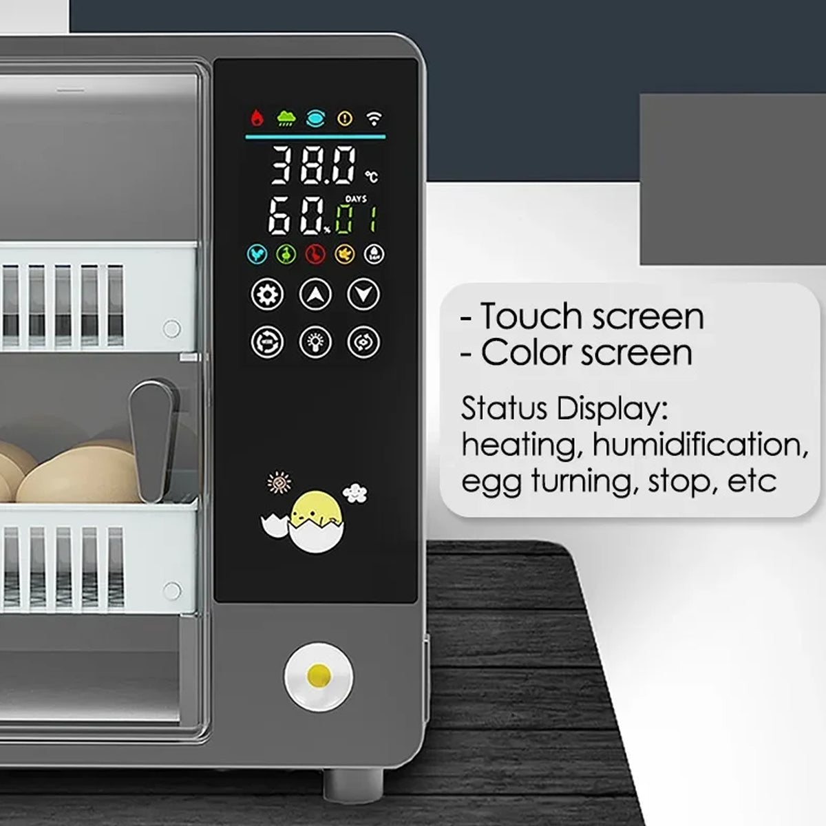 Fully Automatic Egg Incubator With Touch Screen