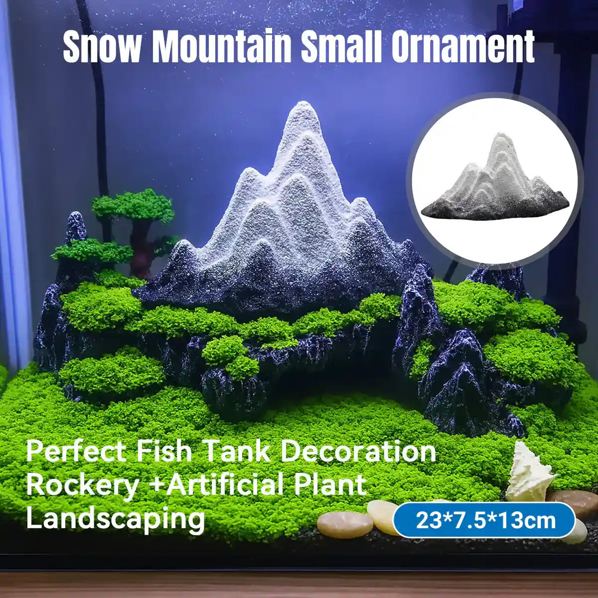Creative Resin Snow Mountain Aquarium Ornament
