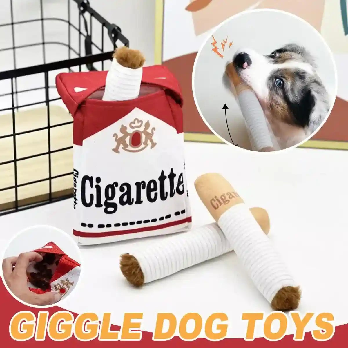 Interactive Dog Toy Set Giggle Sound Toys with Treat Pouch