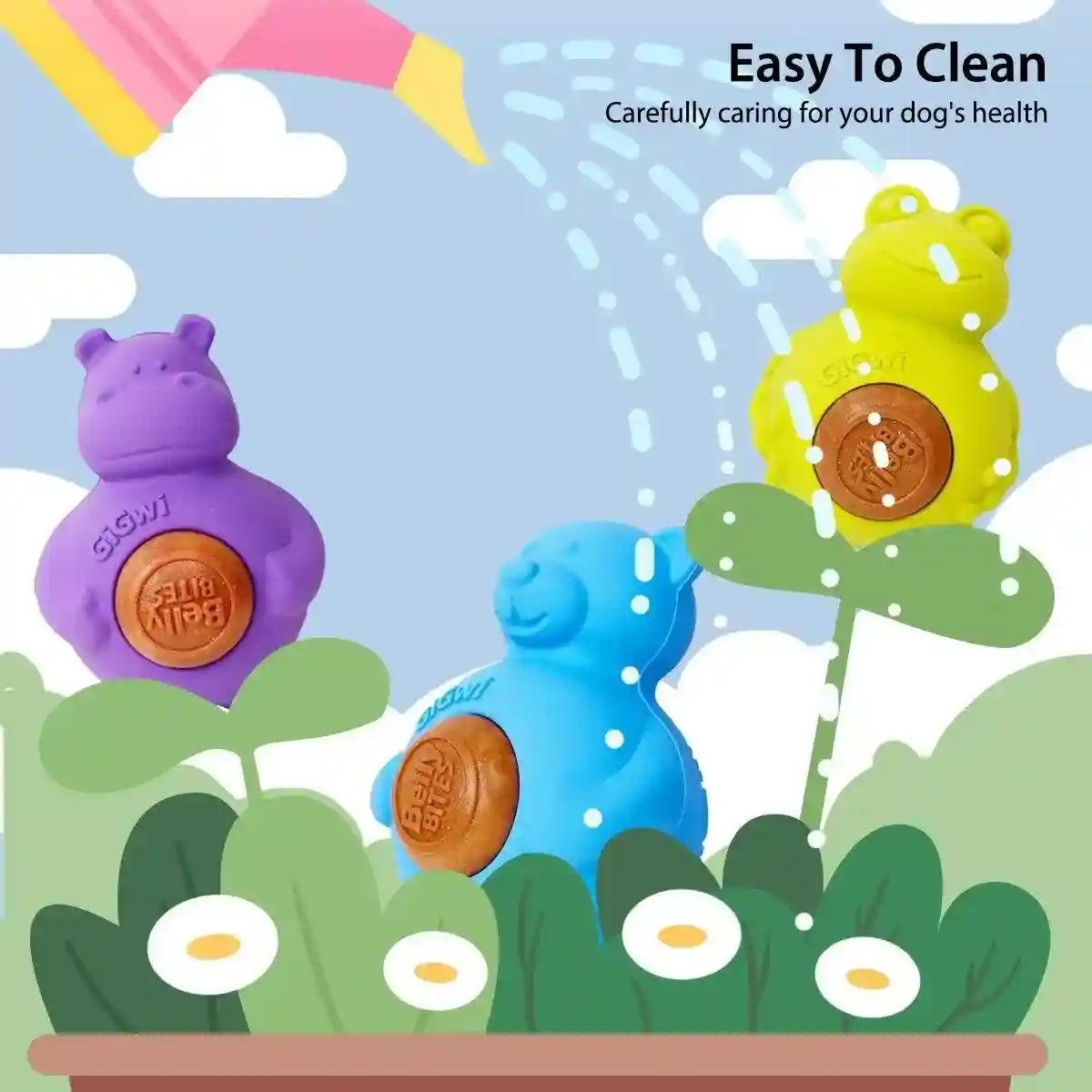 GiGwi BellyBites Teething Biscuits for Dogs Vegan Rubber Dog Toys