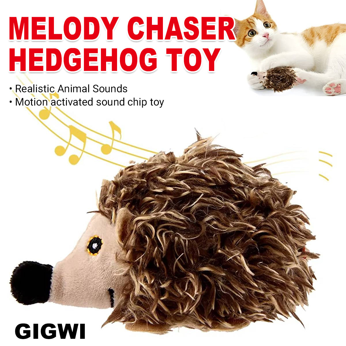 Interactive Cat Toy Hedgehog With Sound