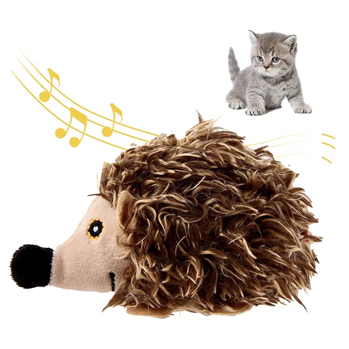 Interactive Cat Toy Hedgehog With Sound