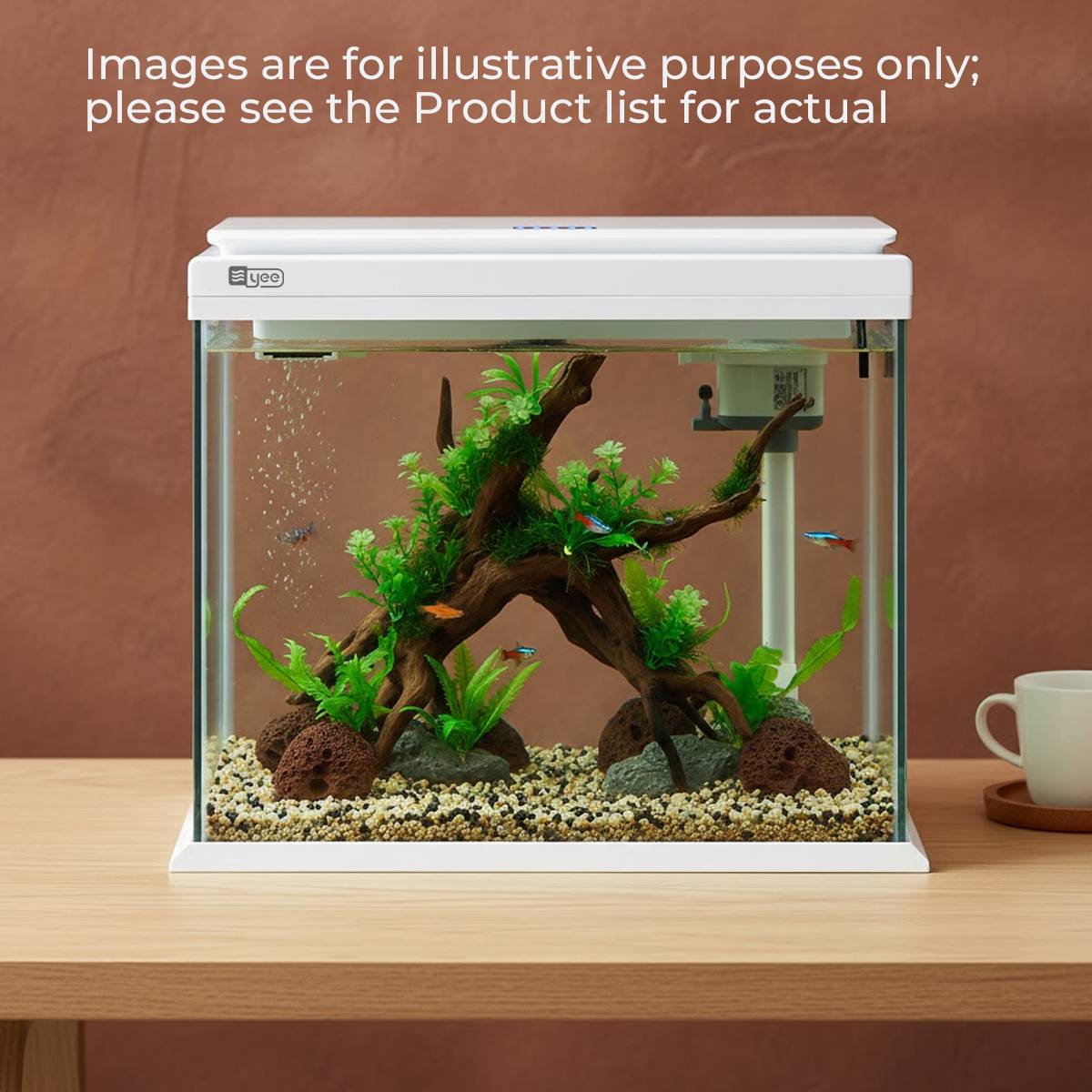 Smart Fish Tank 380 - Yee Ultra-White Glass Integrated Filter