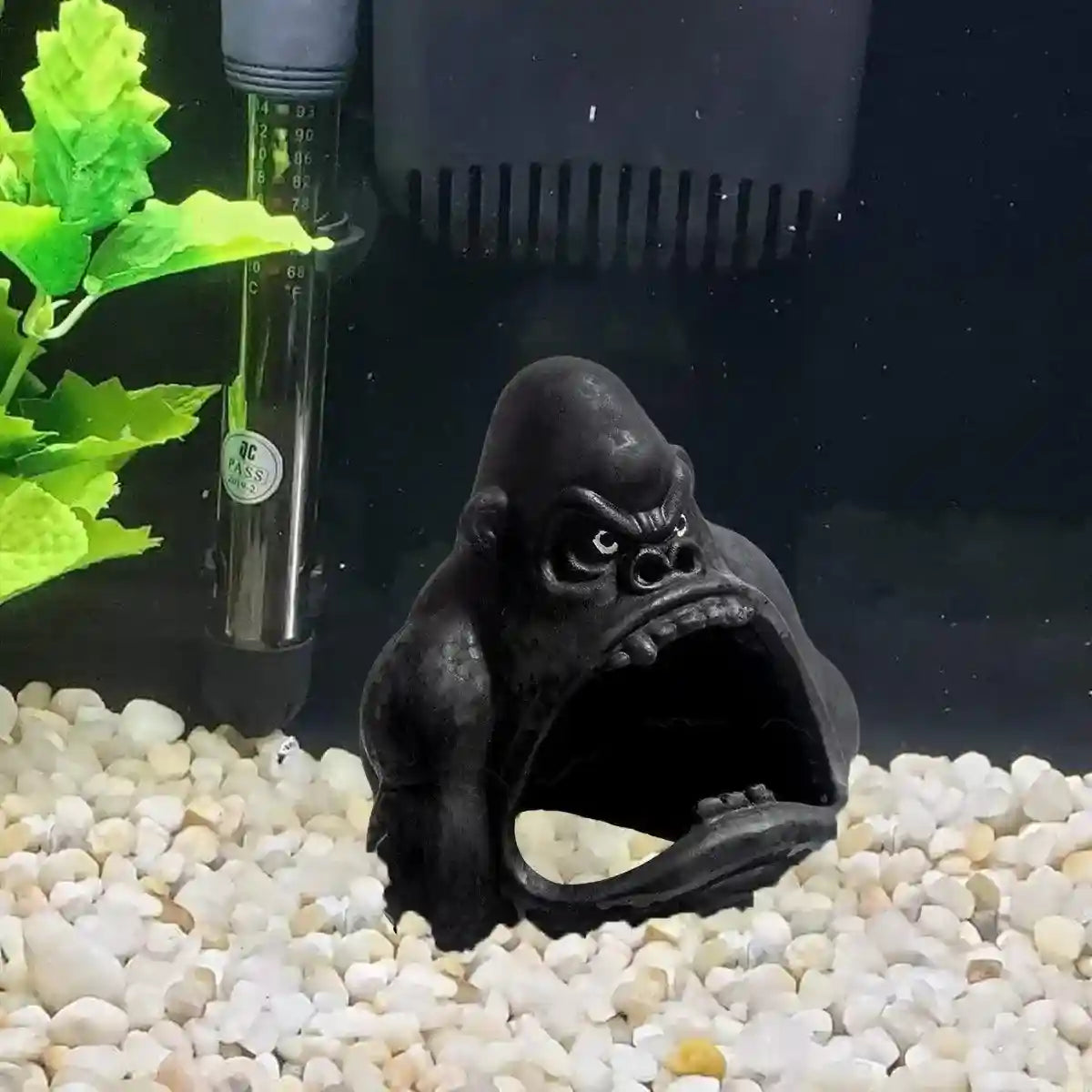 Gorilla Aquarium Decoration Hideout Resin Reptile Fish Tank Cave