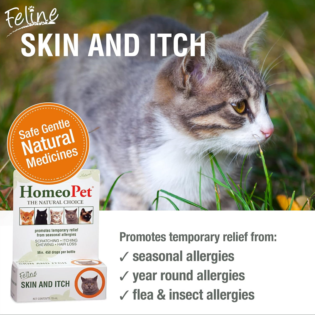 HOMEOPET CAT SKIN & ITCH
15ML