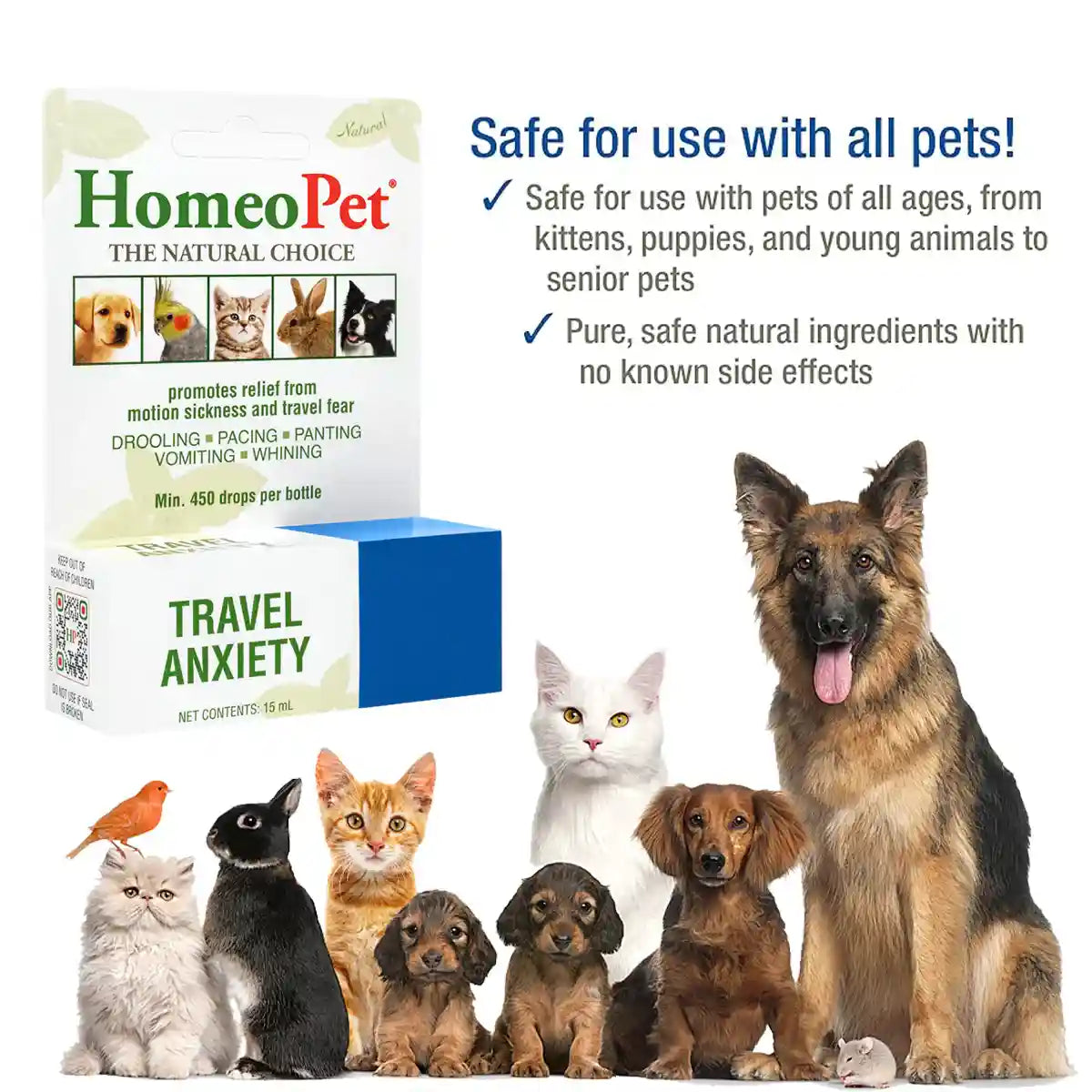 HomeoPet Travel Anxiety Relief Drops for Pets 15mL