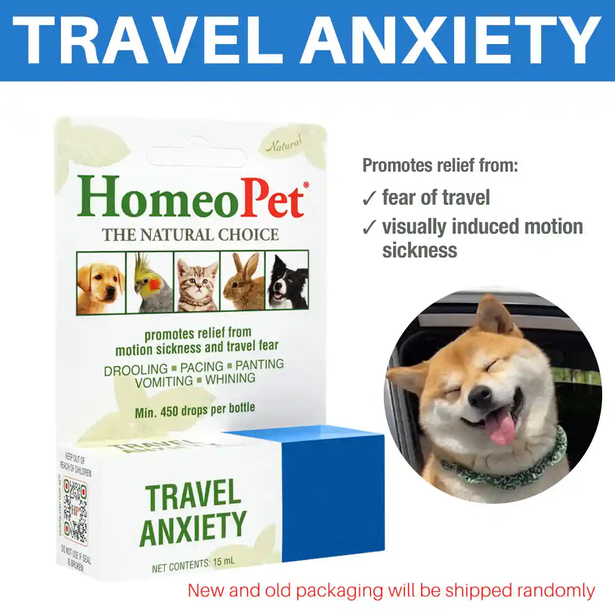 HomeoPet Travel Anxiety Relief Drops for Pets 15mL