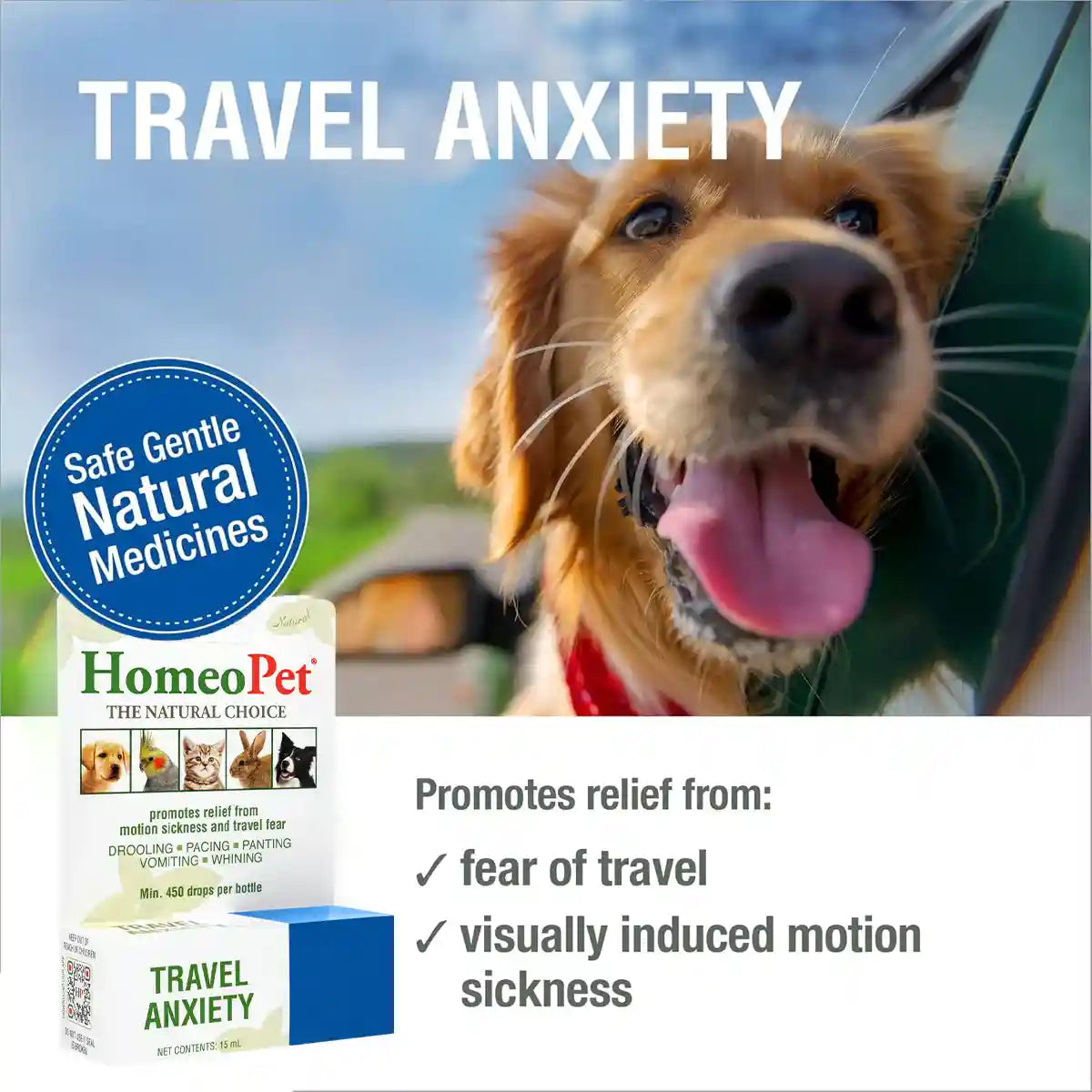 HomeoPet Travel Anxiety Relief Drops for Pets 15mL