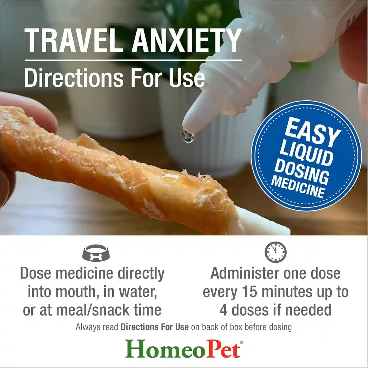 HomeoPet Travel Anxiety Relief Drops for Pets 15mL