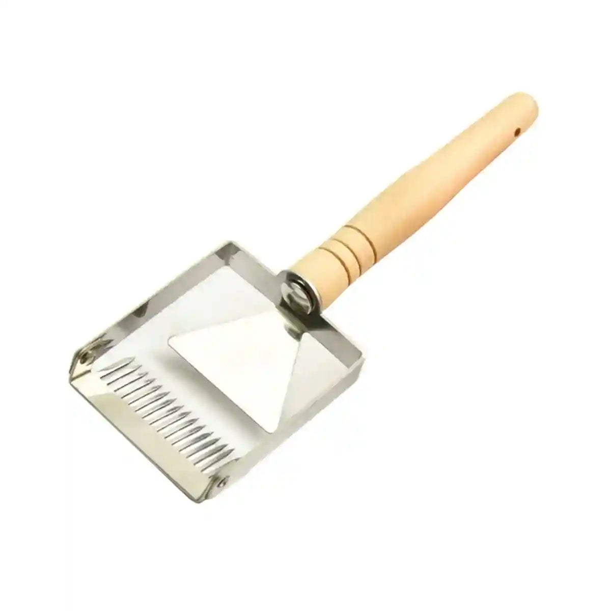 Stainless Steel Honey Scraper with 17 Tines and Wooden Handle
