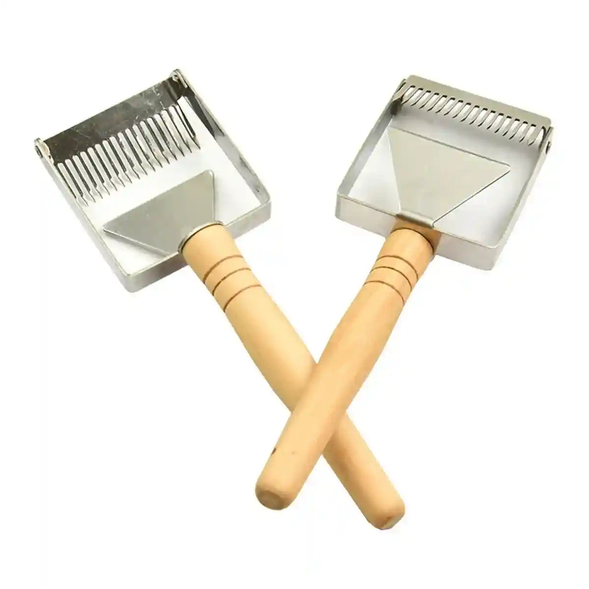 Stainless Steel Honey Scraper with 17 Tines and Wooden Handle