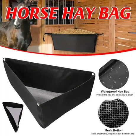 corner-mounted hay nets for horses