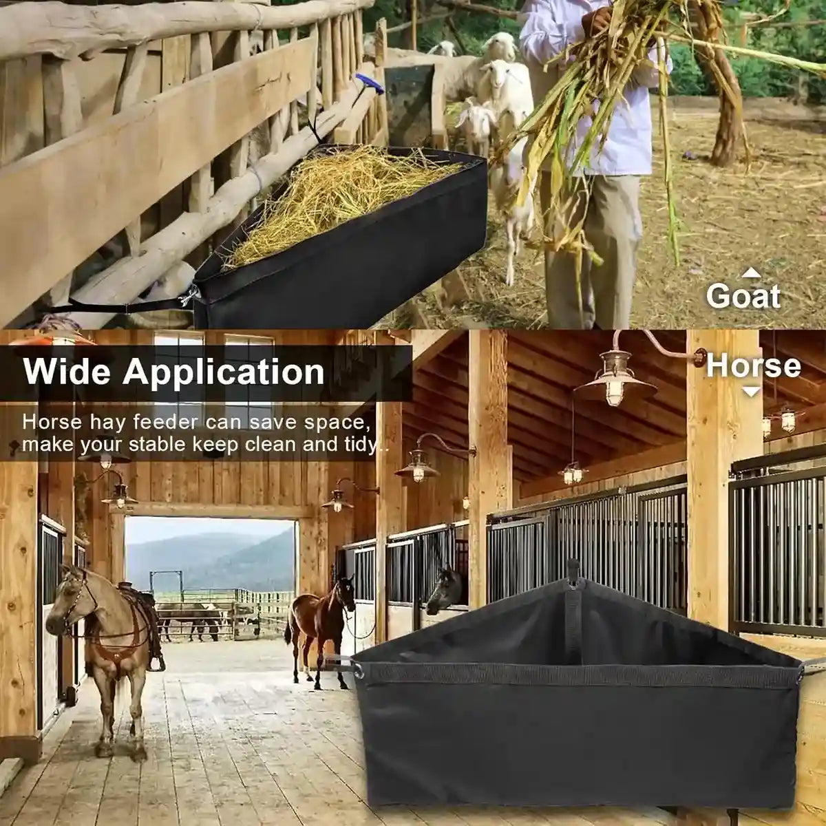 Corner Hay Bag Feeder Durable Hay Nets for Horses & Livestock