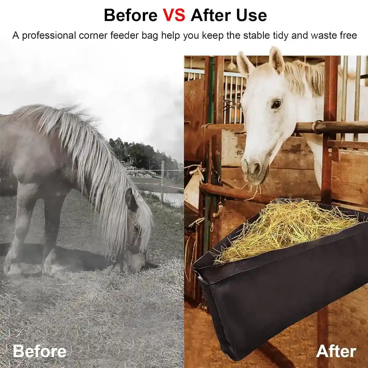 Corner Hay Bag Feeder Durable Hay Nets for Horses & Livestock