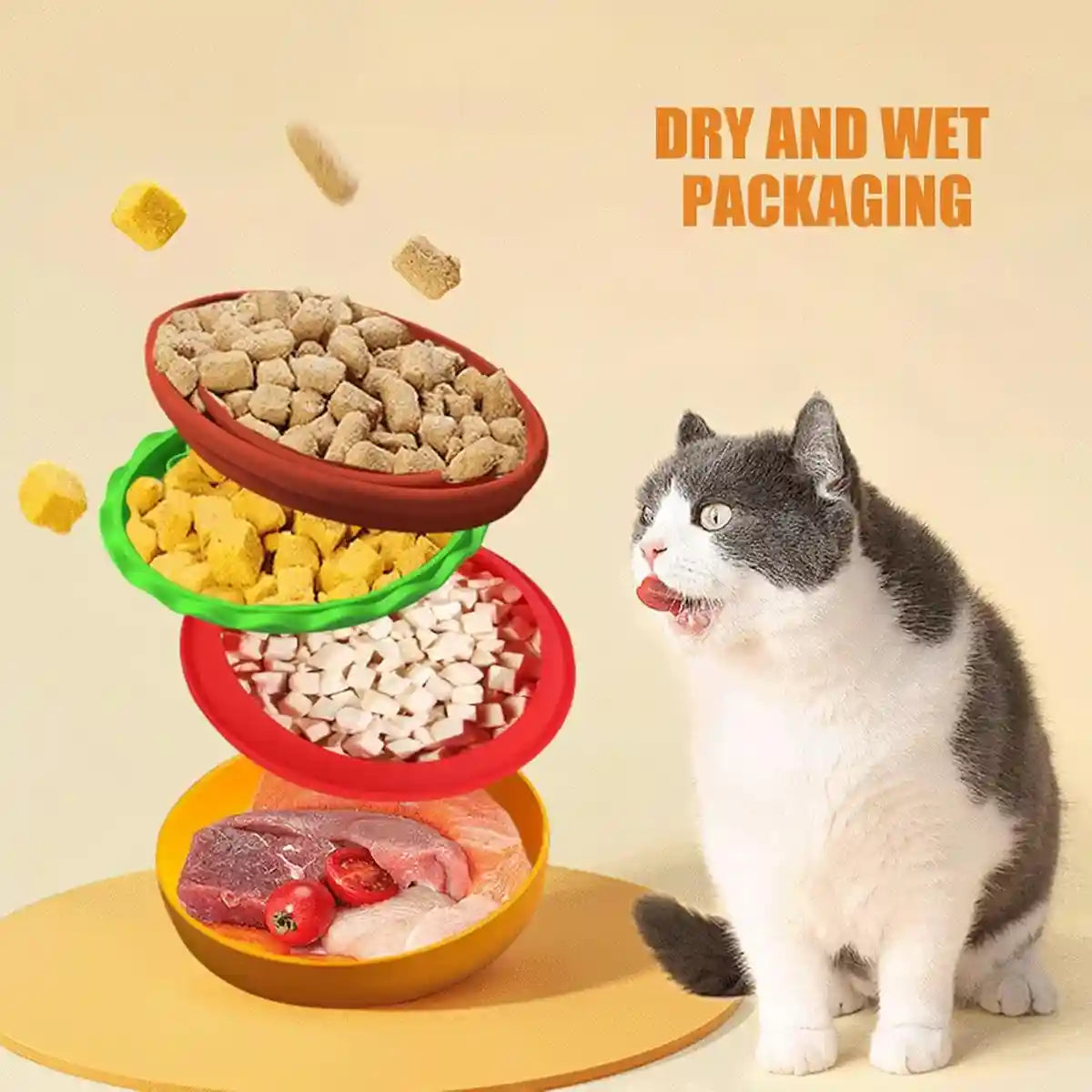 5-in-1 Pet Feeding Bowl Multi-Function Food & Water Dish For Dogs & Cats