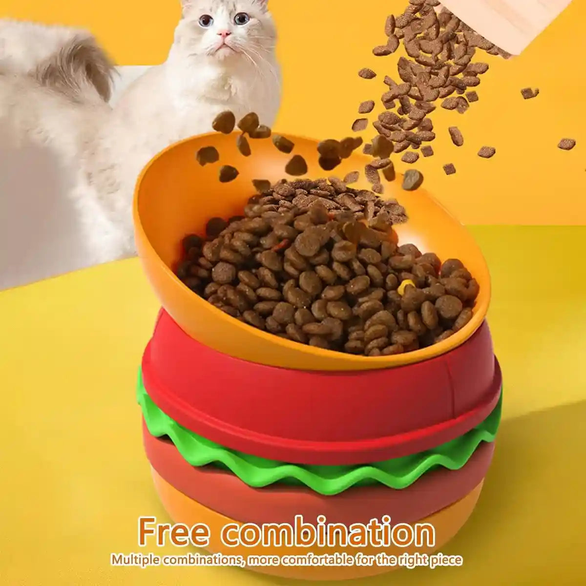 5-in-1 Pet Feeding Bowl Multi-Function Food & Water Dish For Dogs & Cats