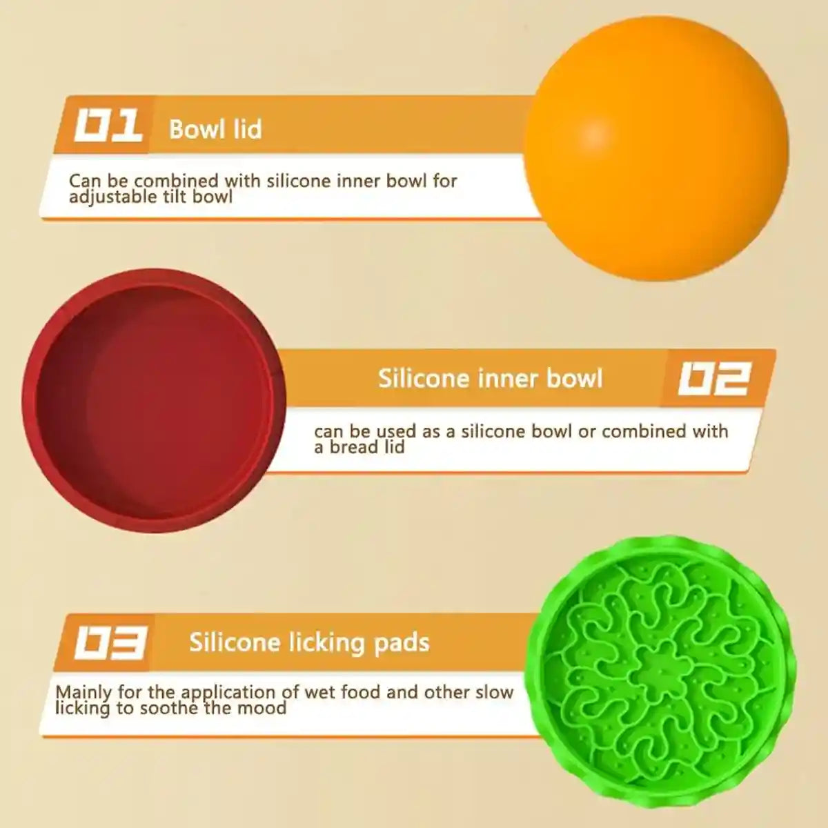 5-in-1 Pet Feeding Bowl Multi-Function Food & Water Dish For Dogs & Cats