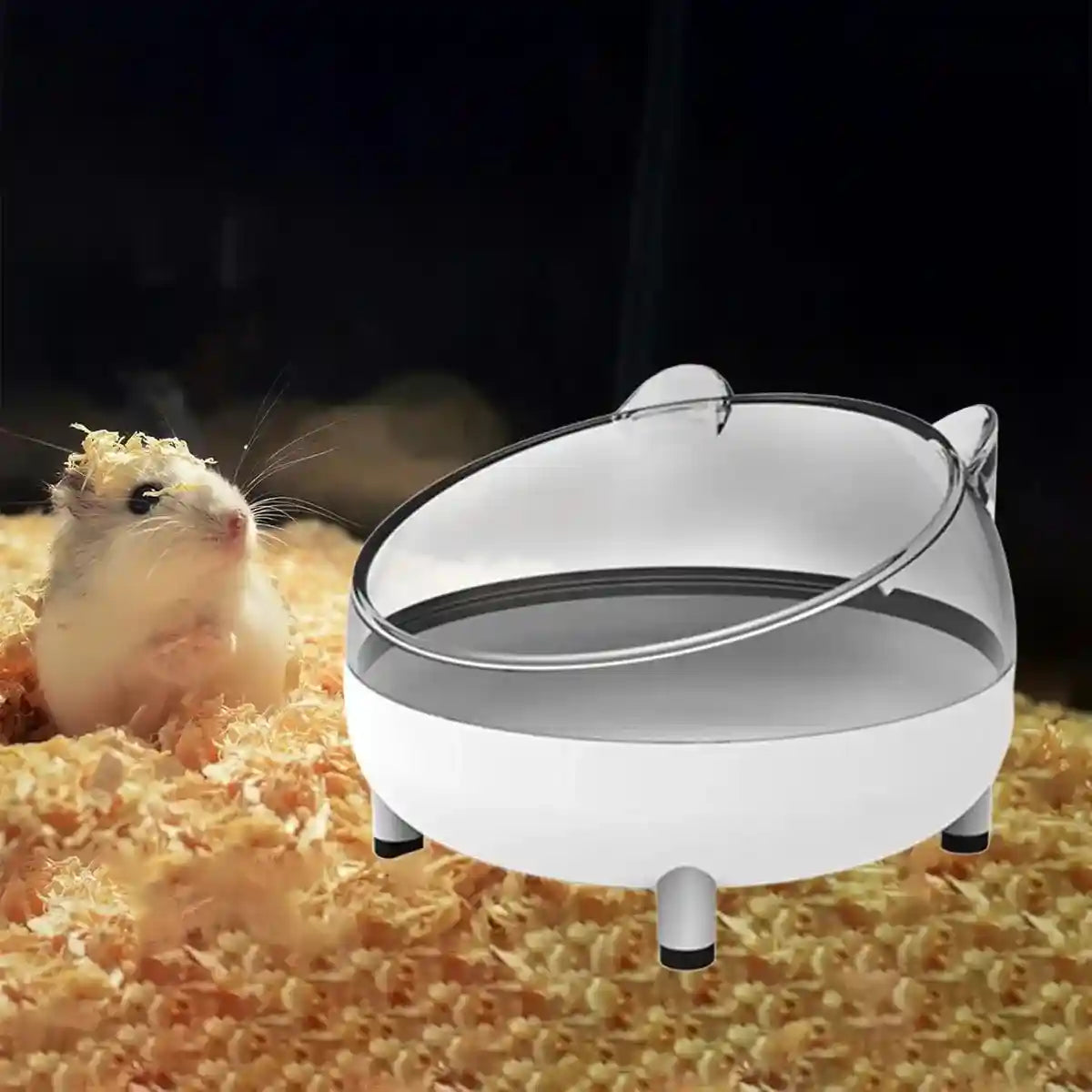 Transparent Hamster Bowl with Raised Feet Easy-to-Clean Pet Feeder