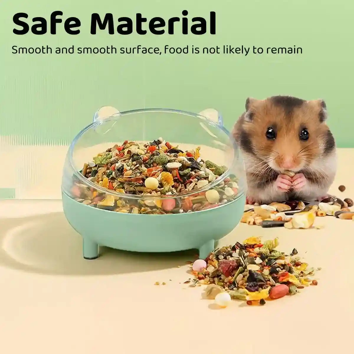 Transparent Hamster Bowl with Raised Feet Easy-to-Clean Pet Feeder