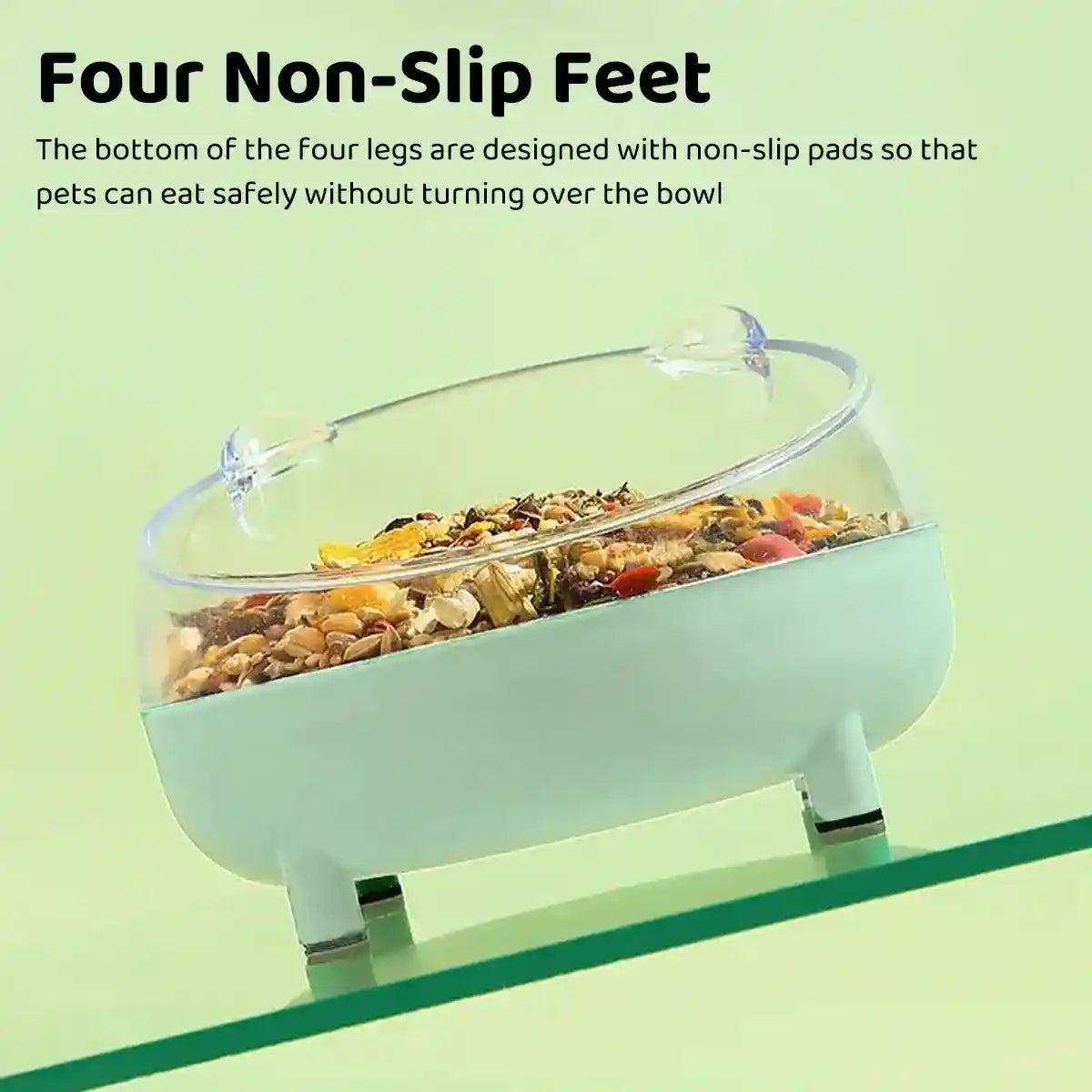 Transparent Hamster Bowl with Raised Feet Easy-to-Clean Pet Feeder