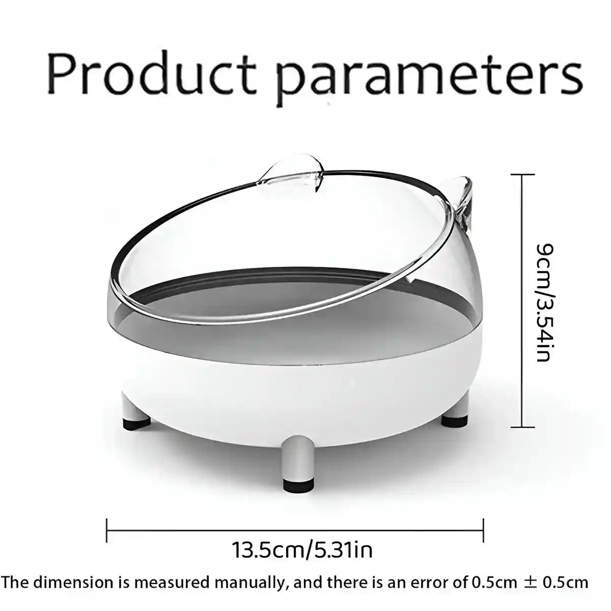 Transparent Hamster Bowl with Raised Feet Easy-to-Clean Pet Feeder