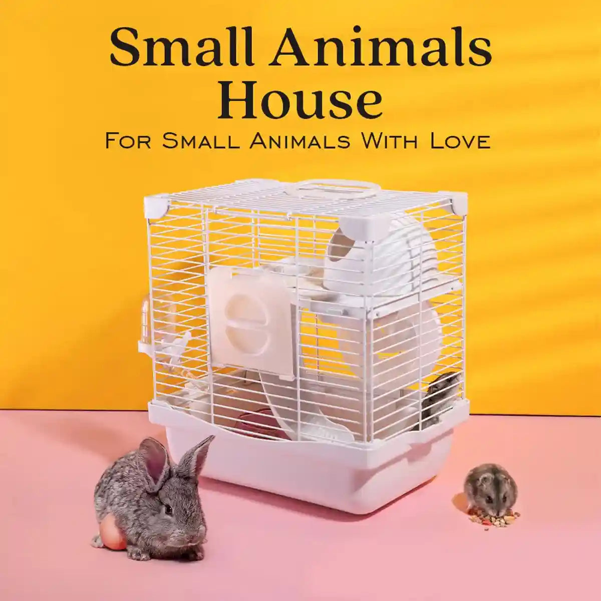 Hamster Cage Double Decker Villa with Water Dispenser