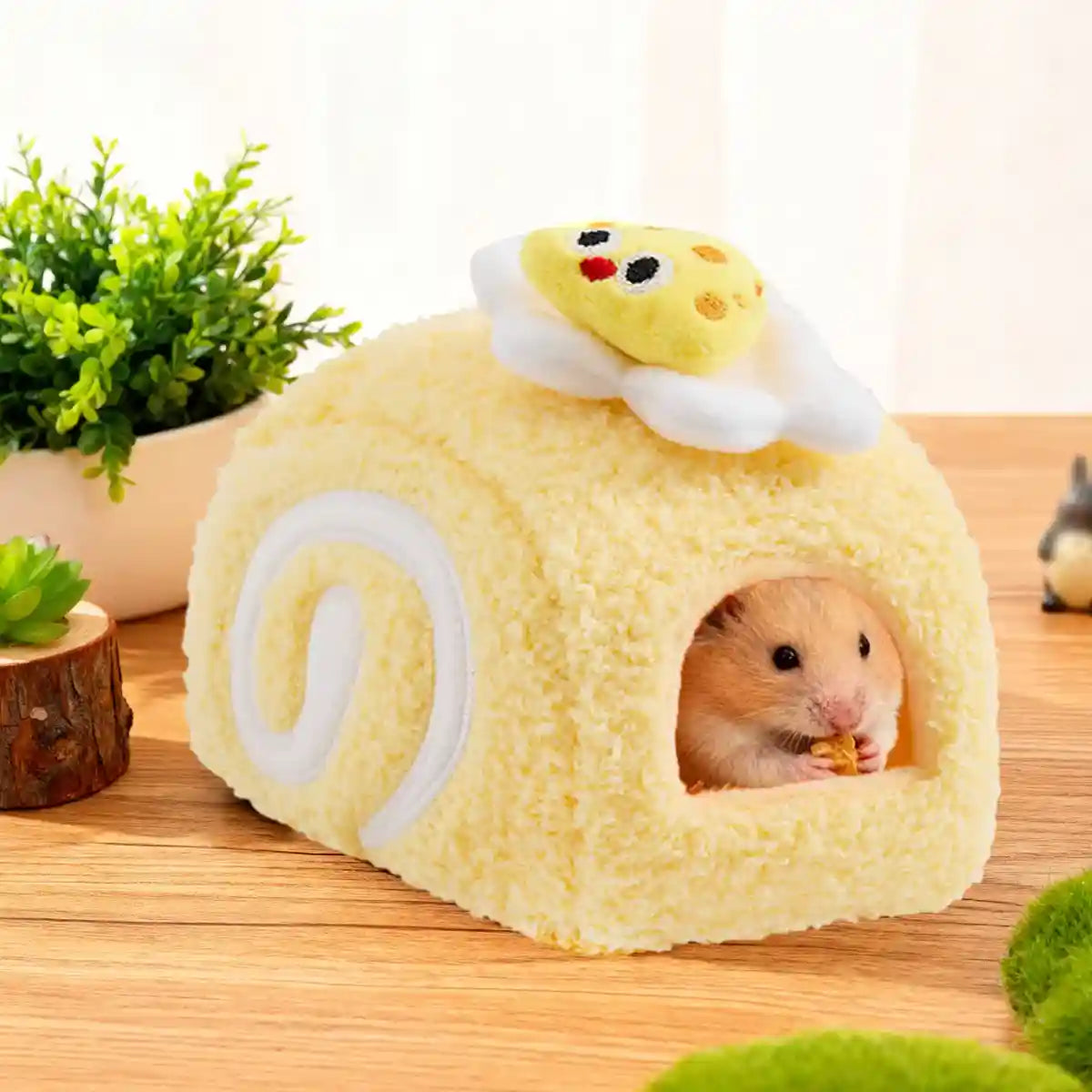 Hamster Nest Cozy Plush Swiss Roll Bed for Small Pets