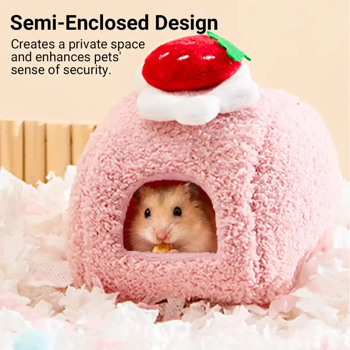 Hamster Nest Cozy Plush Swiss Roll Bed for Small Pets