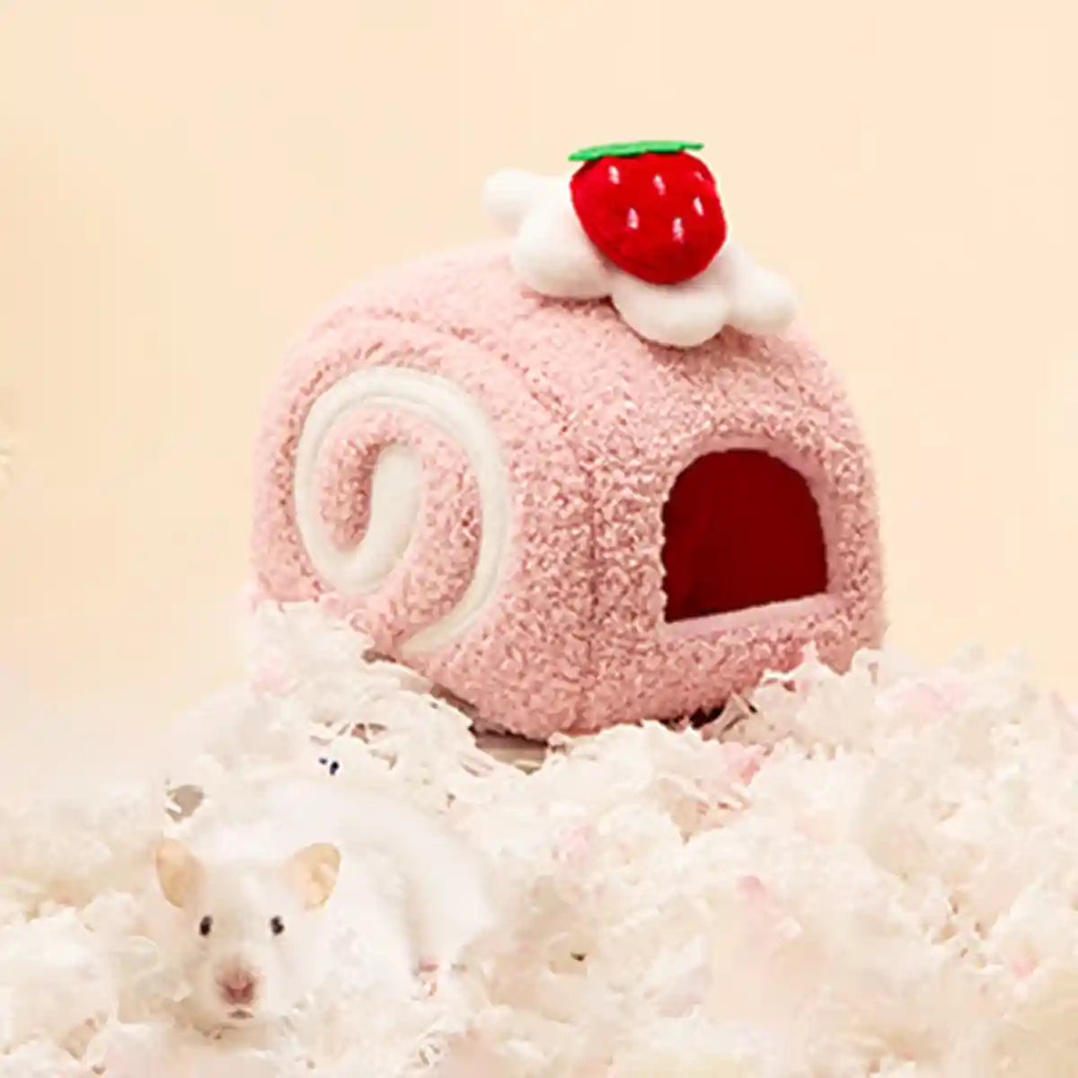 Hamster Nest Cozy Plush Swiss Roll Bed for Small Pets