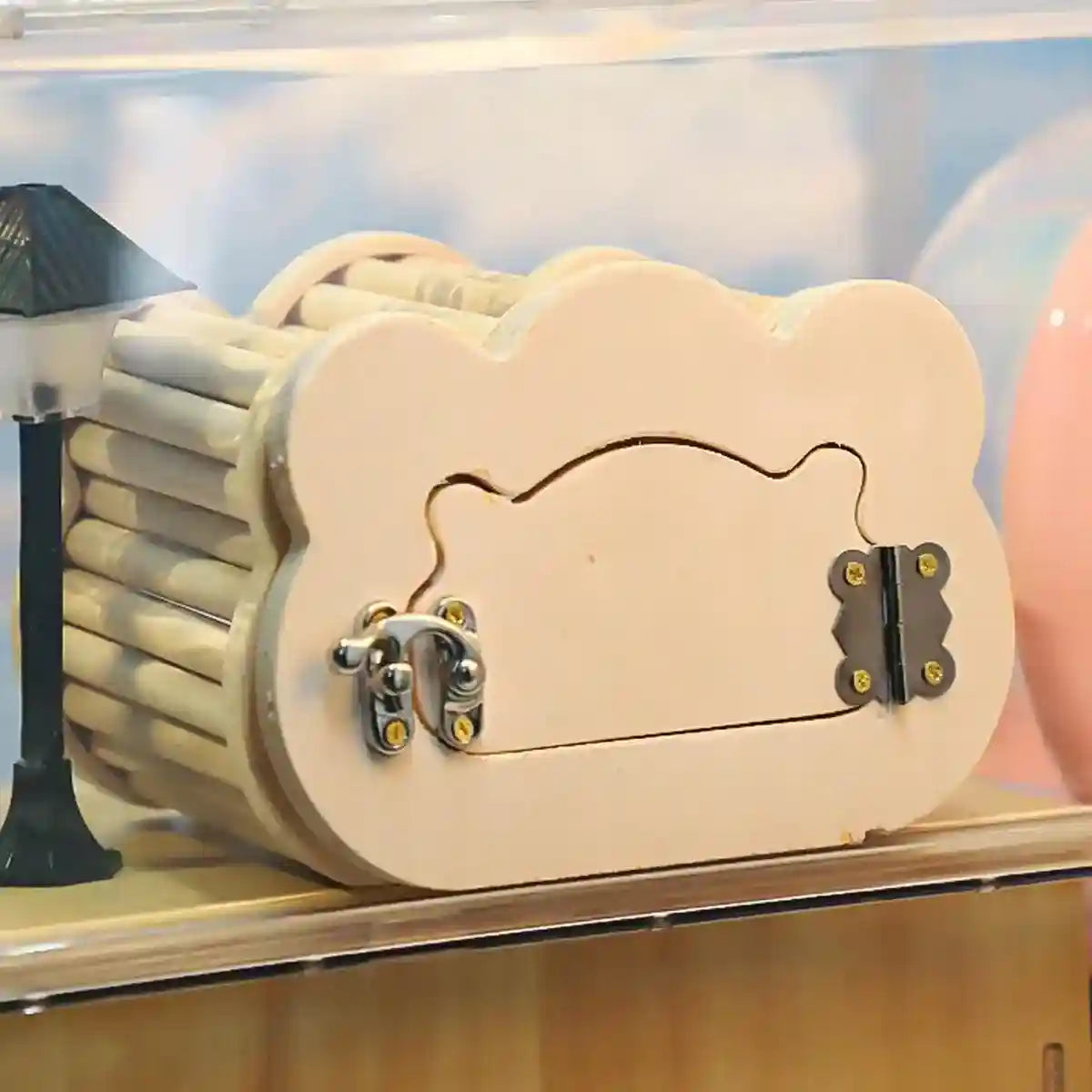 Magnetic Mouse House Wooden Hamster Hideout with Visible Design