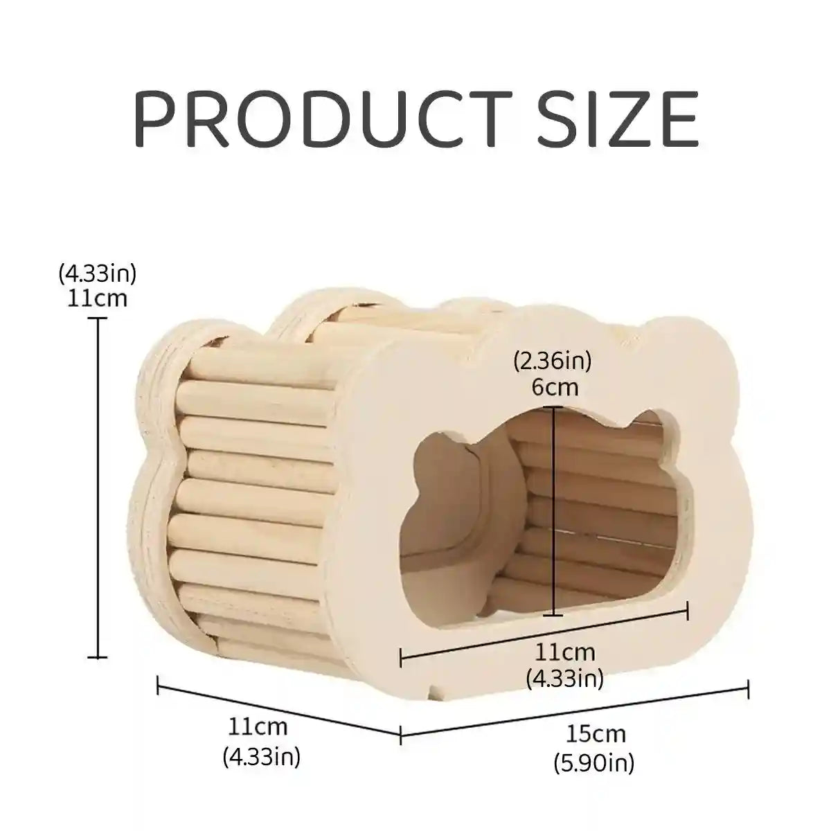 Magnetic Mouse House Wooden Hamster Hideout with Visible Design